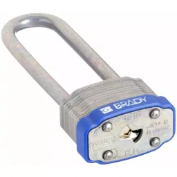 BRADY Keyed Padlock with 6 Keys Steel Blue, 39N362 (Set of 6 Pcs) image 2
