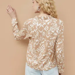 Fame Forever By Lifestyle Beige Regular Fit Printed Top image 2