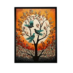 SOWPEACE Green & Orange 1 Piece Canvas Floral and Botanical Wall Photographs image 3