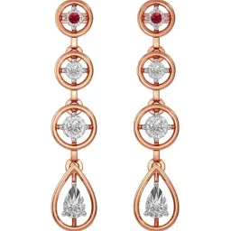 Joyalukkas 18k (750) Purity Rose Gold Connected Glow Dewdrop Diamond Earrings image 3