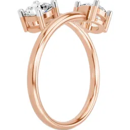 Sparkles Rose Gold Lab Grown 2 Diamond 14KT 1ct Open Ring For Women image 2