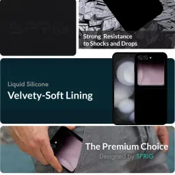 Sprig Liquid Silicone Back Cover for Samsung Galaxy Z Flip 5 (Black) image 2