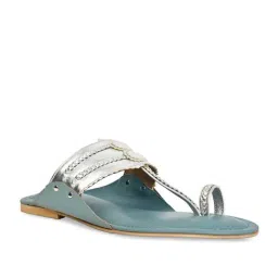 Rocia by Regal Women's Silver Kolhapuri Sandals-picture-34
