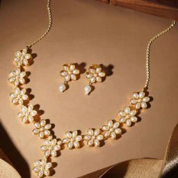 Teejh Kriya Gold Oxidised Pearl Necklace Set-picture-31