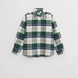 Gant Boys Forest Green Regular Fit Checked Shirt-picture-17