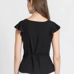 SHAYE Black & Orange Printed Top image 2