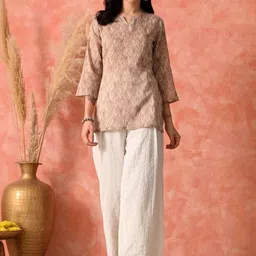 HARIKS Printed Round Neck Tunic With Trousers Co-Ords-picture-28