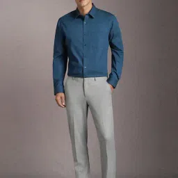 Louis Philippe Blue Cotton Regular Fit Printed Shirt image 5