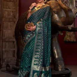 Saree Mall Green Woven Sarees With Unstitched Blouse-picture-21