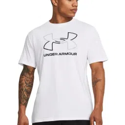Under Armour White Cotton Slim Fit Printed Sports T-Shirt-picture-45