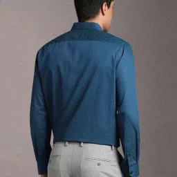 Louis Philippe Blue Cotton Regular Fit Printed Shirt image 2