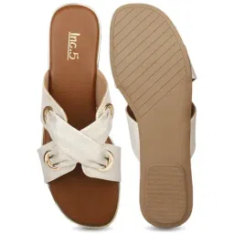 Inc.5 Women's Gold Cross Strap Sandals image 4