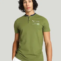 Puma x one8 Green Slim Fit Logo Print Cotton T-Shirt-image-89