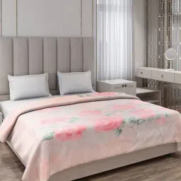 Monte Carlo Baby Pink Polyester Printed Double Bed Winter Blanket Moon Valley Plus 2 Ply Box Pack image 4