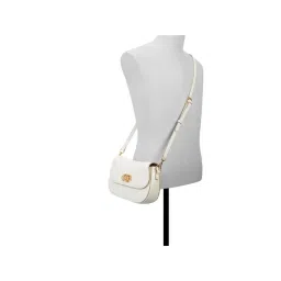 ALDO White Solid Medium Shoulder Handbag image 4