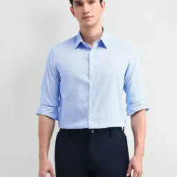 Arrow New York Blue Cotton Slim Fit Printed Shirt-picture-22