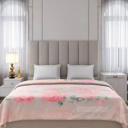 Monte Carlo Baby Pink Polyester Printed Double Bed Winter Blanket Moon Valley Plus 2 Ply Box Pack image 2