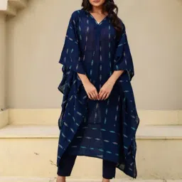 The Kaftan Company Blue Printed Kaftan Kurta-picture-38