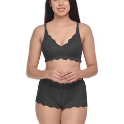 samvar Women Red,Yellow,Black Net Bra Panty Set for Lingerie Set Undergarments Pack of 3 image 3