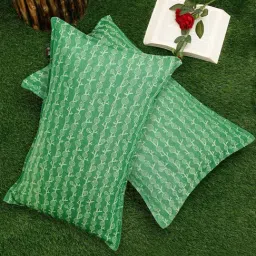Klotthe Printed Light Green 300 TC Cotton Pillow Covers - Set of 2-image-12