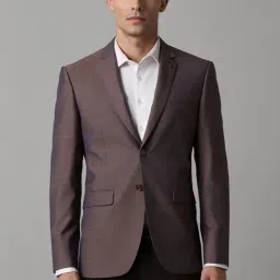 Louis Philippe Brown Slim Fit Checks Blazer-picture-25