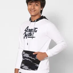 TeenTrums Boys White Printed Full Sleeves Sweatshirt image 3