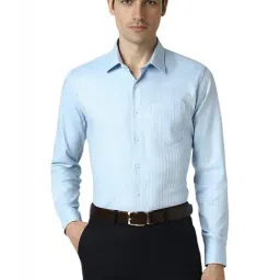 Van Heusen Blue Slim Fit Striped Shirt-picture-28