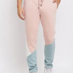 Camla Peach Cotton Relaxed Fit Colour-Block Trackpants-picture-8