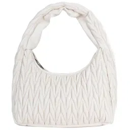 Kazo Off White PU Solid Shoulder Handbag-image-50