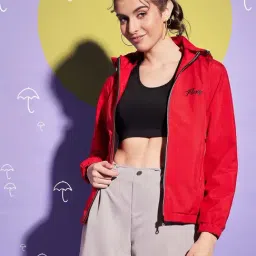 BUYNEWTREND Red Regular Fit Windcheater-image-3