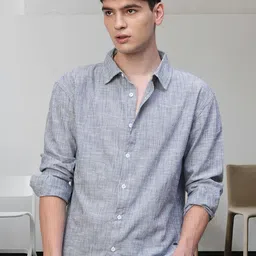 PRONK Men Relaxed Opaque Casual Shirt-image-9