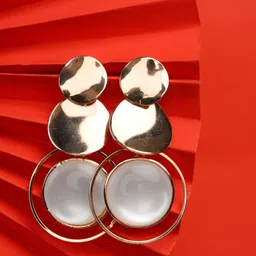 Zeraki Jewels Rose Gold-Plated Contemporary Drop Earrings-picture-27
