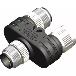 RS PRO Right Angle 1 Pole M12 Socket to 2 Pole M12 Connector, 2017234-picture-0