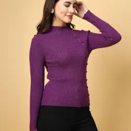 Mafadeny Purple Regular Fit Pullover image 3