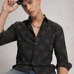 WROGN Textured Self Design Casual Shirt-picture-19