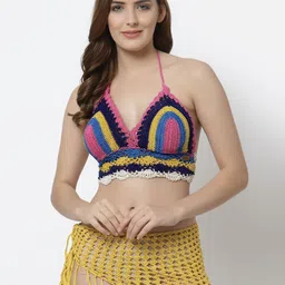 Velvery Striped Medium Coverage Lightly Padded All Day Comfort Cotton Bralette Bra-picture-11