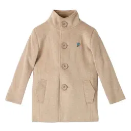 BLUE GIRAFFE Boys Beige Solid Overcoat-picture-20