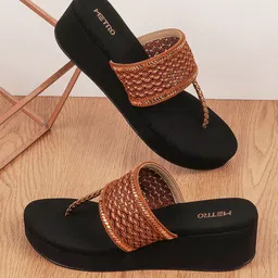 Metro Gold-Toned Wedge Sandals-picture-40