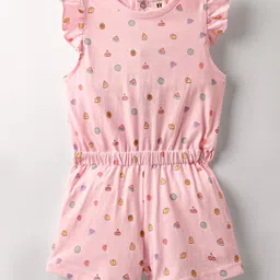 ToffyHouse Single Jersey Knit Frill Sleeves Jumpsuit with Fruit Print - Pink-picture-23