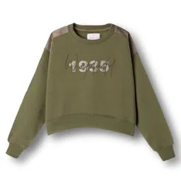 Wingsfield Full Sleeves 1935 Number Printed Light Winter Sweatshirt - Olive-picture-23