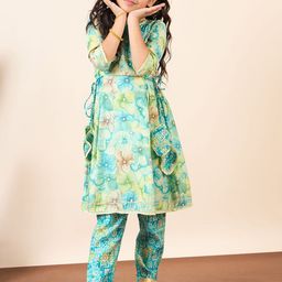 Stylo Bug Girls Floral Printed Regular Kurti with Trousers-picture-28