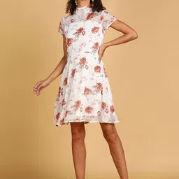 MISS HAUTE Floral Print Georgette Fit & Flare Dress-picture-15