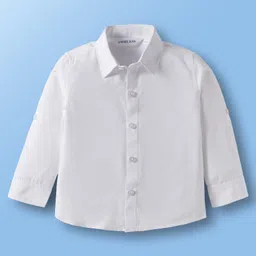 Mark & Mia Cotton Woven Full Sleeves Solid 3 Piece Party Suit With Bow - Wine & White image 3