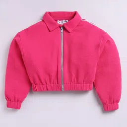 M'andy Waffle Knit Full Sleeves Textured Jacket & Joggers Set - Magenta image 4