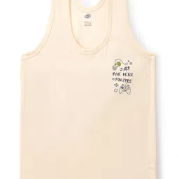 Zero Knit Sleeveless Vests With Text Print Pack of 3 - Light Blue Beige & Lime Green image 4