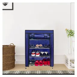 Urban Choice 4-Layer Blue Metal Shoe Rack Durable, Space-Saving Shoe Organizer for Home & Office image 4