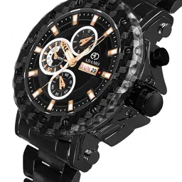 ADAMO Men Brass Skeleton Dial & Straps Analogue Watch 890NNM02 image 4