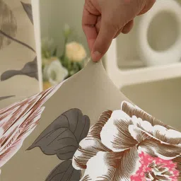 HOKIPO Brown & White Printed Polyester 1 Piece Sofa Cover With Arms image 5