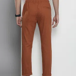 The Indian Garage Co Men Brown Slim Fit Linen Blend Trousers image 3