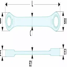 Facom 464 Series Spanner, 20mm, Metric, Double Ended, 230 mm Overall, 464TX.20X24 image 3